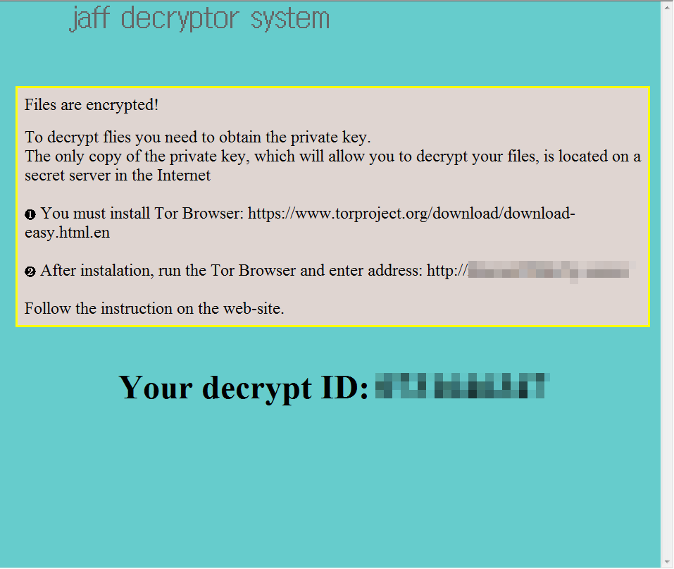 ランサムウェア Jaff Ransomwareの感染と暗号化されたファイルの復号手順メモ